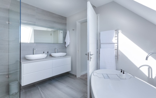 A white-colored bathroom